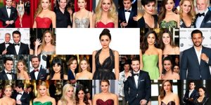 Colaj cu celebrități internaționale pe covorul roșu.