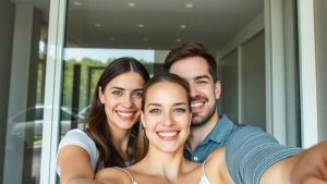 Un cuplu zâmbitor, dar reflexia pare distantă